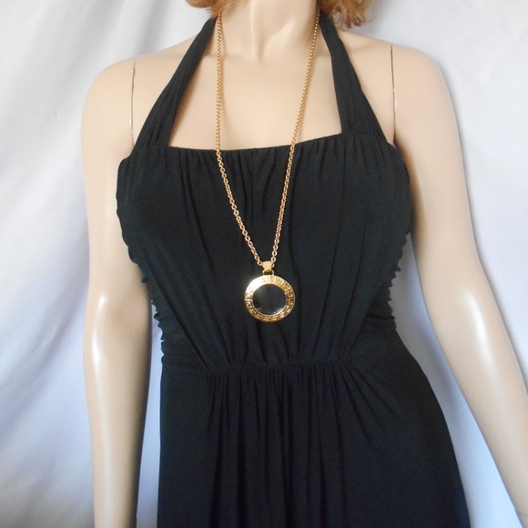 New BCBG PARIS Black Gown Halter Maxi Dress Sz 6 - Picture 2 of 7
